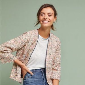 Anthropologie Samantha Dru Daisy Tweed Blazer